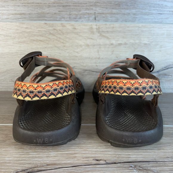 Chaco ZX/2 Unaweep Sandals Women’s 8 Brown Orange Strappy Sport Hiking Slingback - Picture 6 of 8